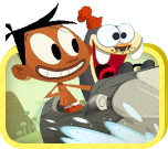 Sur une île, deux amis vivent des aventures folles!